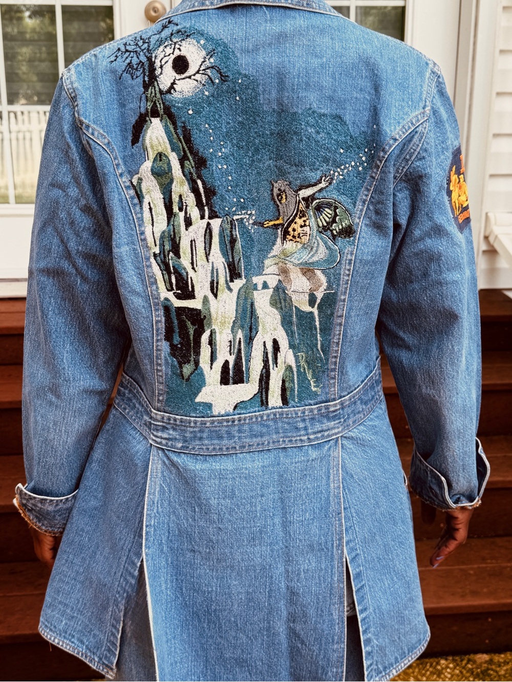 Levi’s Vintage Orange Tab Denim Jacket Custom Art Gemini Patch Medium - Picture 2 of 9